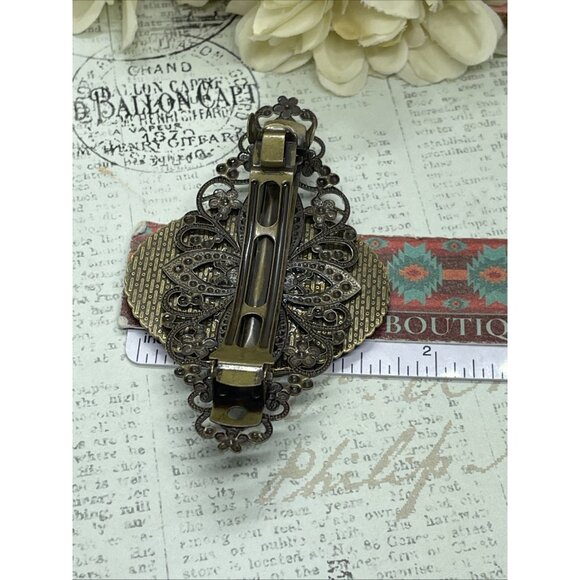 Black Cream Artemis Mythology Greek Goddess Cameo Pin Hair Clip Jewelry Comb - Picture 9 of 10